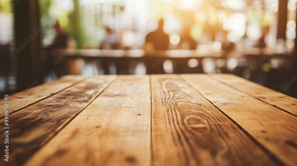 Wooden Tabletop with Blurred Cafe Background, cafe, background Wooden Tabletop with Blurred Cafe Background, cafe, background
