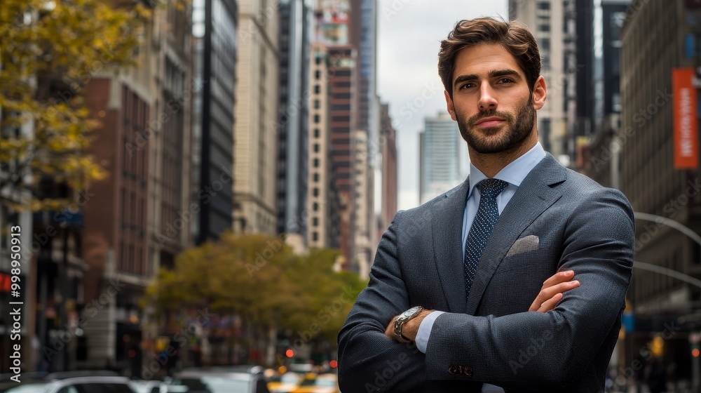 Confident Man in Suit, Urban Setting, NYC Street Style, Businessman, Professional, New York City, Business Fashion Confident Man in Suit, Urban Setting, NYC Street Style, Businessman, Professional, New York City, Business Fashion