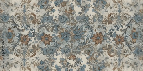 modernist style A detailed and ornate vintage floral pattern