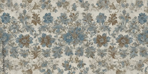 Wallpaper Mural modernist style A detailed and ornate vintage floral pattern Torontodigital.ca