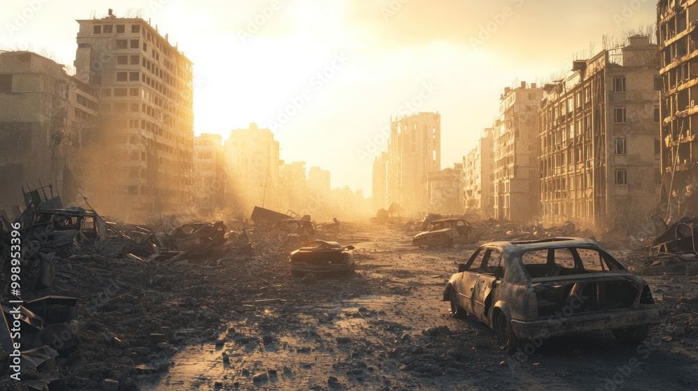 Obraz premium Post-Apocalyptic Cityscape
