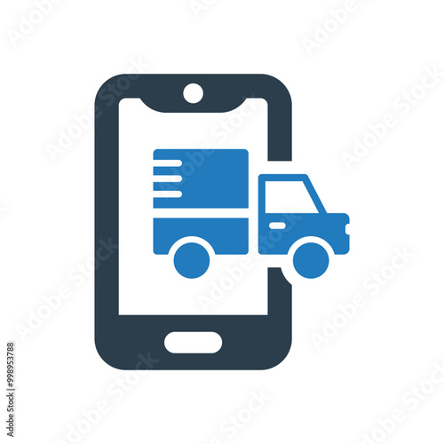 Online tracking cargo icon