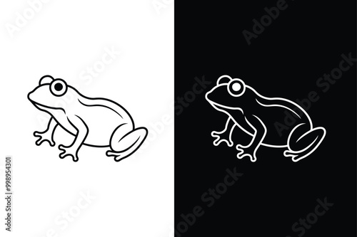  Frog icon vector illustration for graphic design on white background.