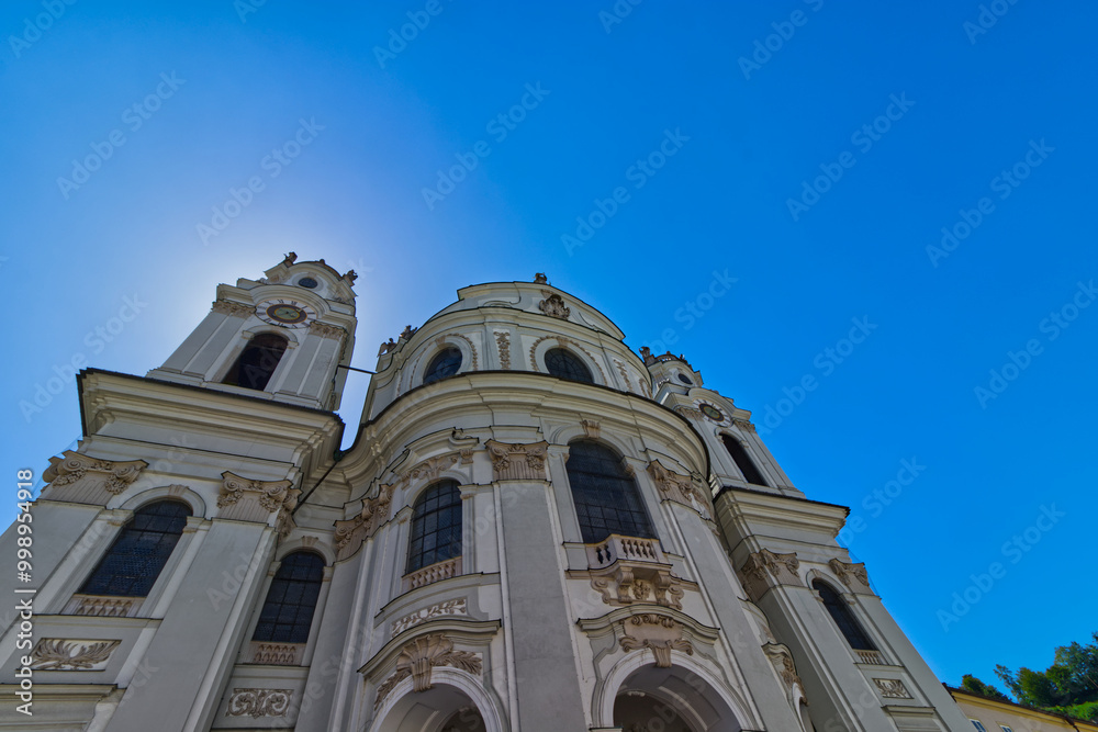 Beautiful baroque architectural buildings of the 17th century, Salzburg, Austria Beautiful baroque architectural buildings of the 17th century, Salzburg, Austria