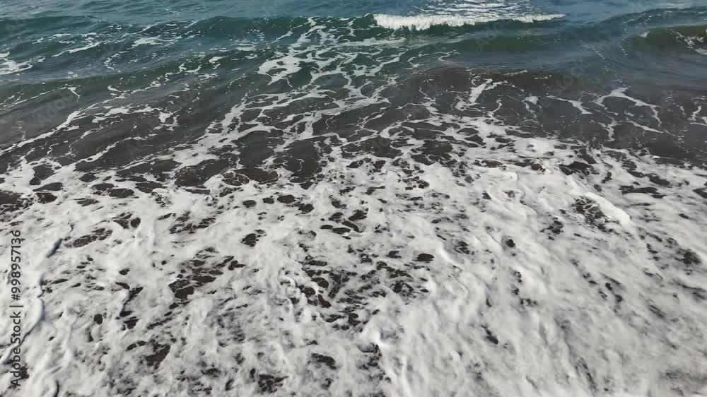 Amazing Ocean Wave Top-Down Aerial View Shot. Nature and Travel Concept. Amazing Ocean Wave Top-Down Aerial View Shot. Nature and Travel Concept.