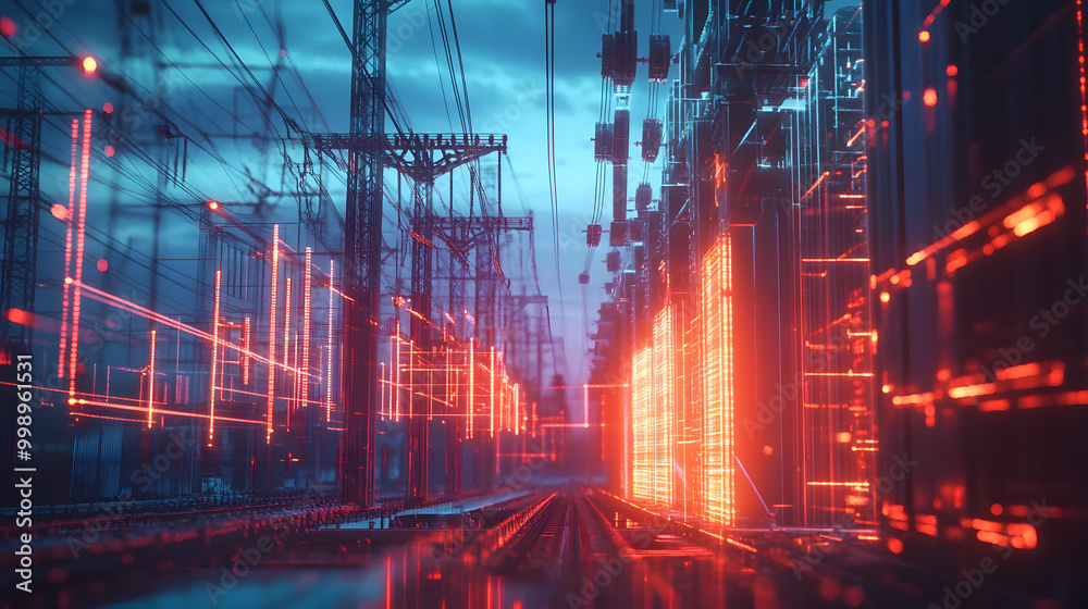 power electric energy background illustration voltage current ...