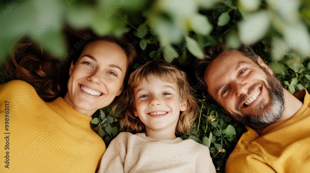 A family of three, dressed in yellow clothing, relaxes together on a grassy field, capturing a beautiful moment of unity and connection on a pleasant day outdoors. A family of three, dressed in yellow clothing, relaxes together on a grassy field, capturing a beautiful moment of unity and connection on a pleasant day outdoors.