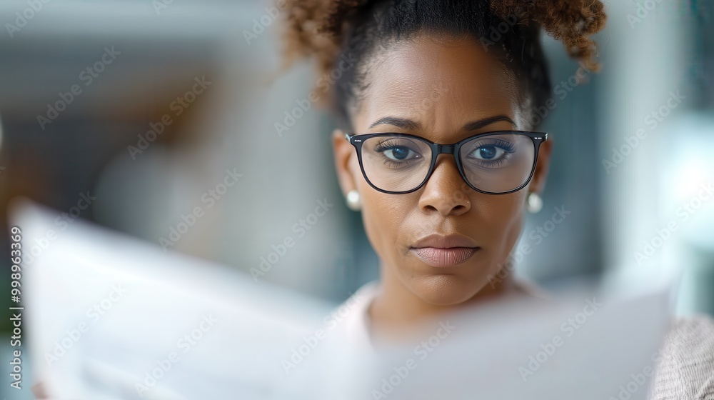 Close-up image of an individual deeply focused on reading a document, located indoors, showcasing concentration and professional engagement in a modern setting. Close-up image of an individual deeply focused on reading a document, located indoors, showcasing concentration and professional engagement in a modern setting.