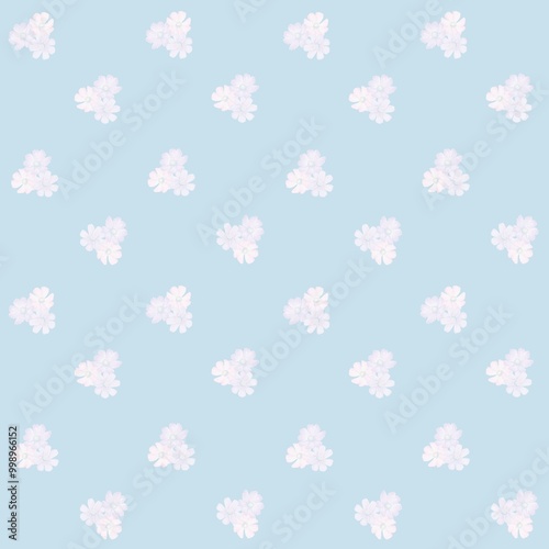 Delicate floral seamless pattern watercolor tenderness pink flowers hand drawn drawing blue background. 