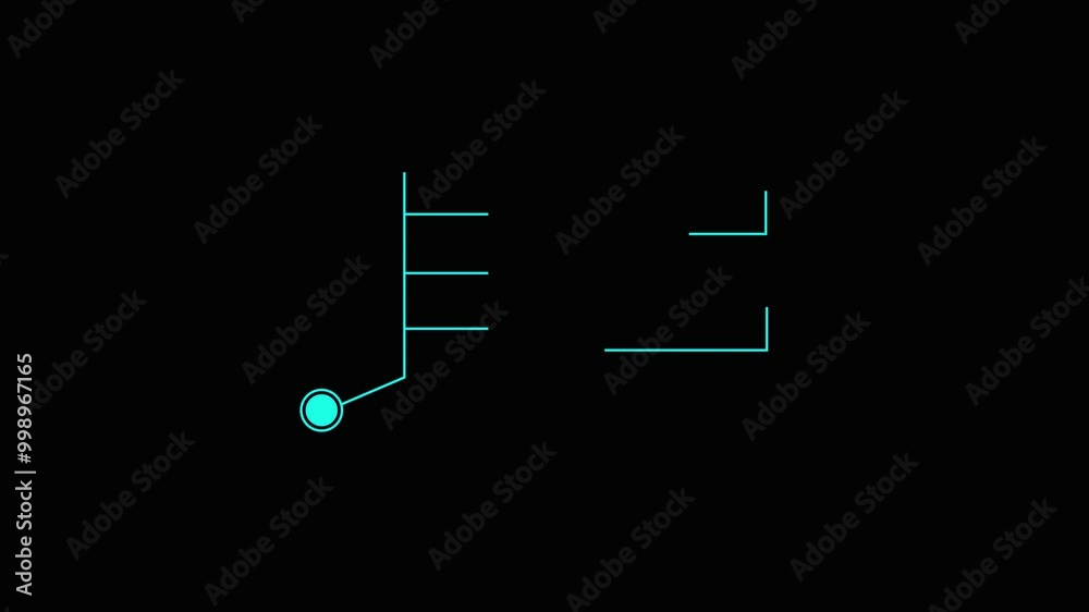 Animation of HUD elements Animate  callous   HUD elements on black background. cyan color HUD elements. 