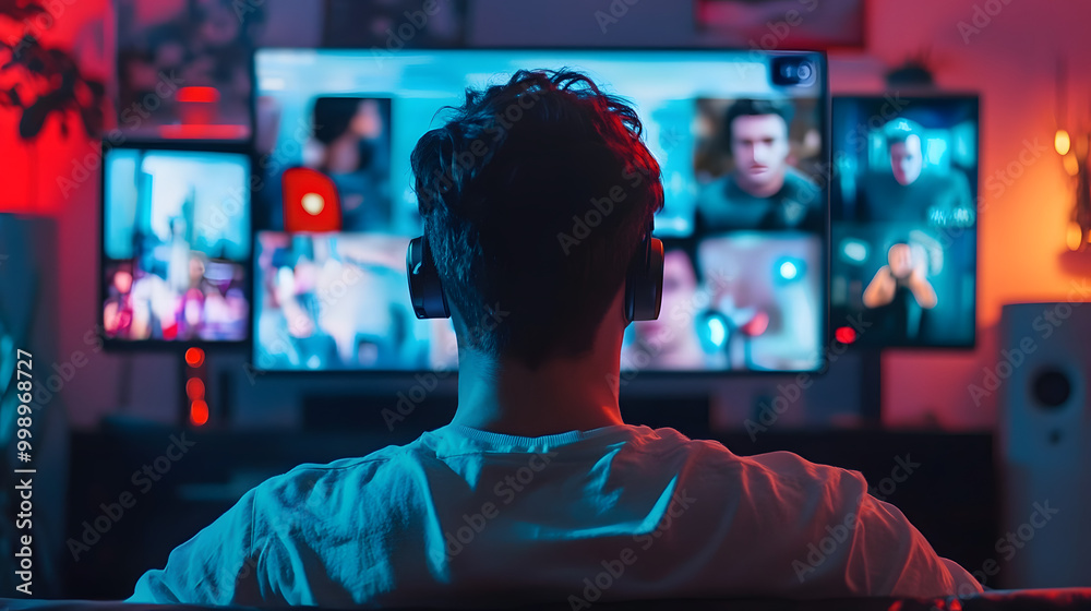 A person using a streaming service, A person using a streaming service,