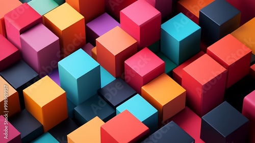 Abstract 3D Cube Art Collection: Geometric Designs, Textures, and Colorful Patterns