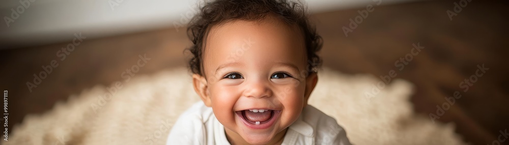 Joyful Baby Laughing Portrait Joyful Baby Laughing Portrait