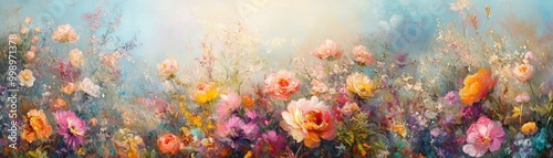 Wallpaper Mural Elegant Floral-Themed Background Painting Torontodigital.ca