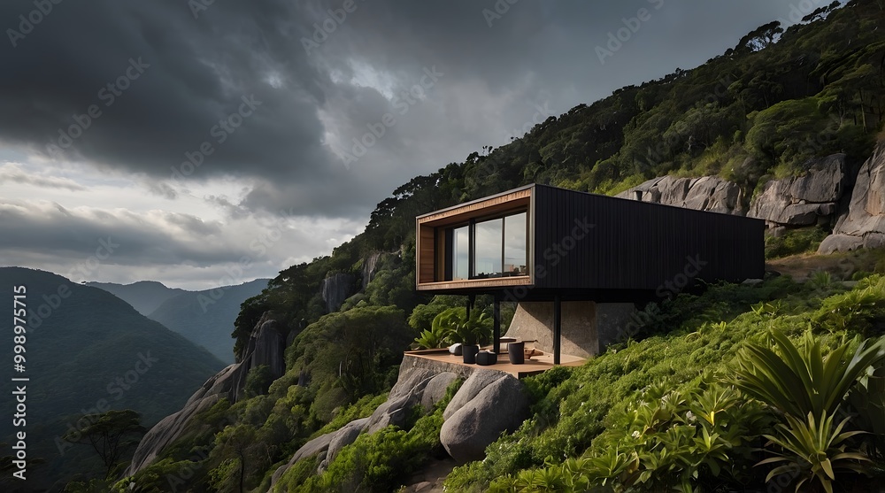 A cabin in a Rocky Mountain with lots of pine trees A cabin in a Rocky Mountain with lots of pine trees