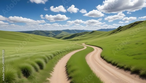 Landscape with road and mountains