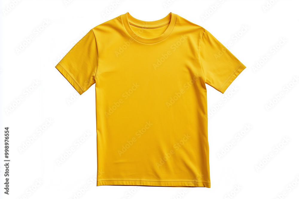 yellow shirt with no design on it. The shirt is sitting on a white background. The shirt is plain and simple, with no patterns or designs yellow shirt with no design on it. The shirt is sitting on a white background. The shirt is plain and simple, with no patterns or designs