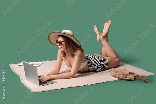 Young woman with beach acce...