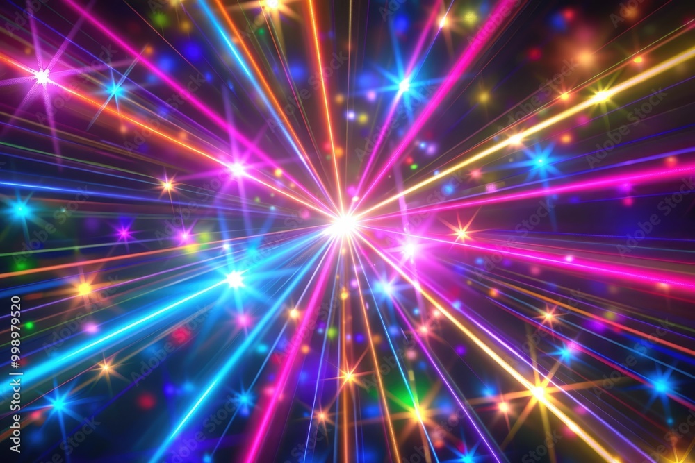 Naklejka premium abstract background with glowing stars