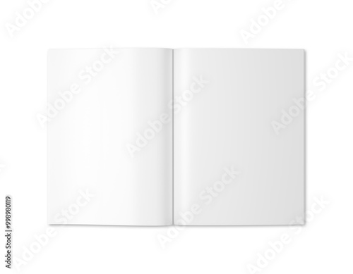 An image of a Opened Magazine isolated on a white background