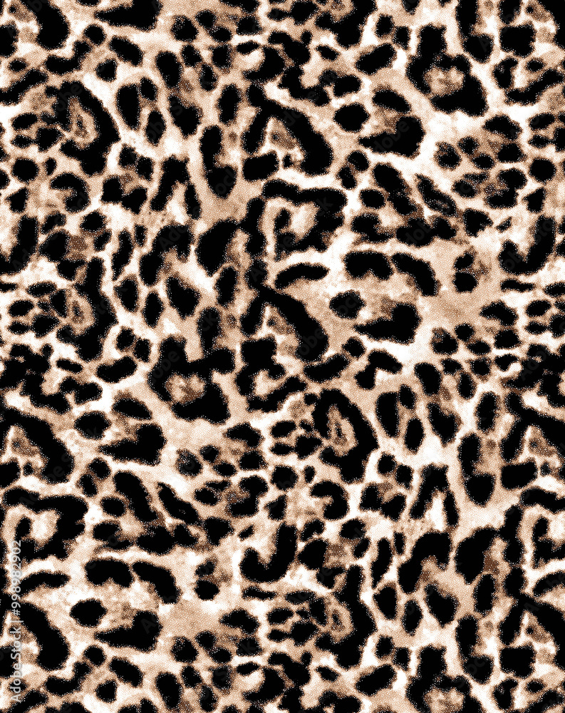Seamless hand drawn leopard pattern, detail
Seamless hand drawn leopard pattern, detail