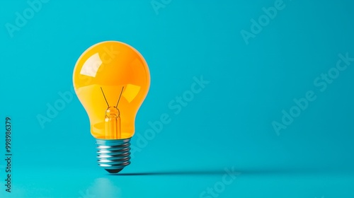 light bulb isolated on orange background. idea and innovation concept