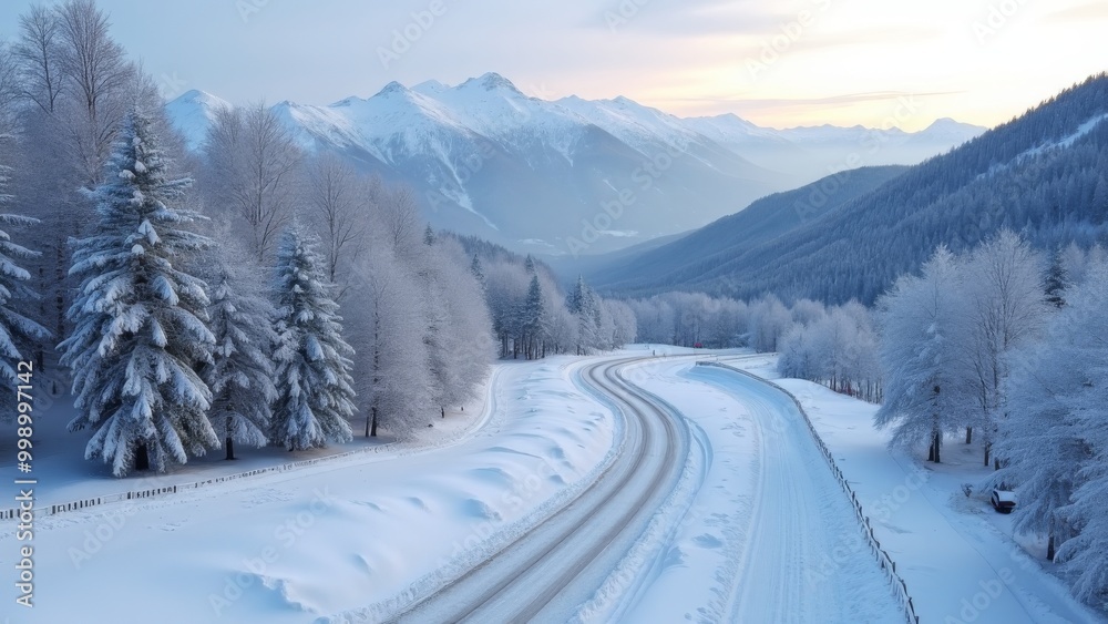Generative AI, a road in the middle of a snowy mountain range with trees and snow covered mountains in the background and a train track running through the middle, winter, a matte painting, superflat
Generative AI, a road in the middle of a snowy mountain range with trees and snow covered mountains in the background and a train track running through the middle, winter, a matte painting, superflat