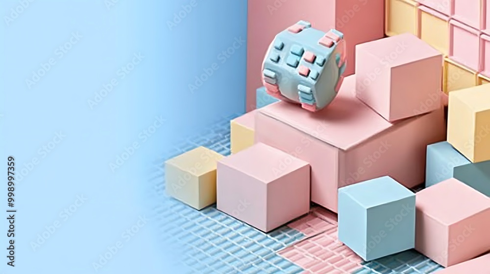 Obraz premium Abstract 3D Cube Art Collection: Geometric Designs, Textures, and Colorful Patterns