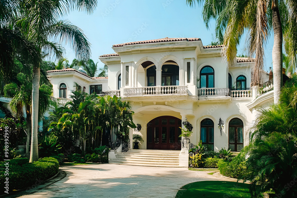 Villa de style colonial dans un jardin tropical Villa de style colonial dans un jardin tropical