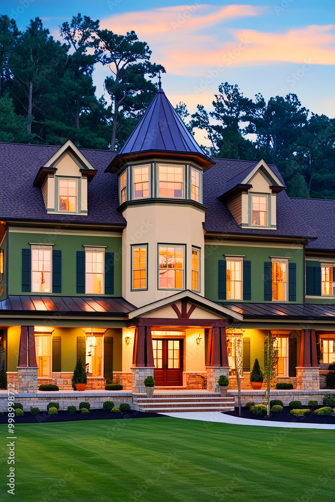 A large two-story suburban home A large two-story suburban home