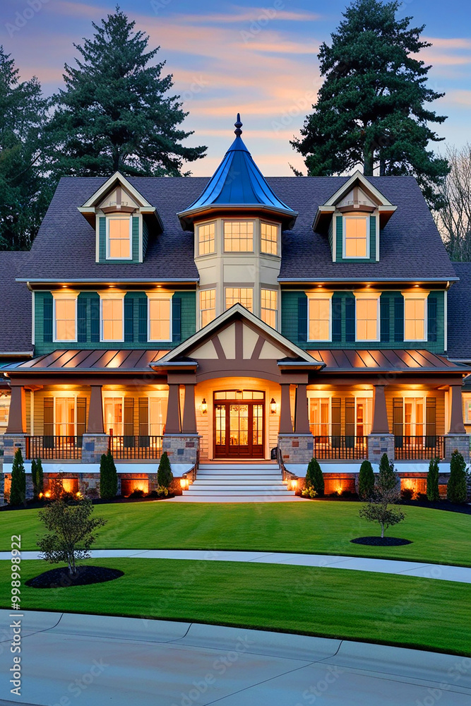 A large two-story suburban home A large two-story suburban home