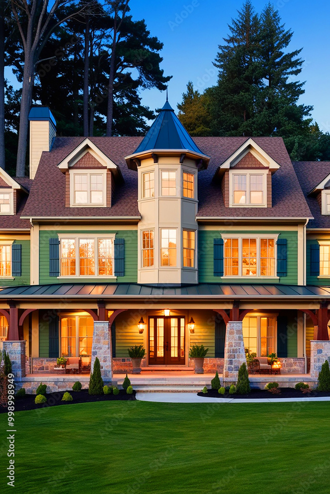 A large two-story suburban home A large two-story suburban home
