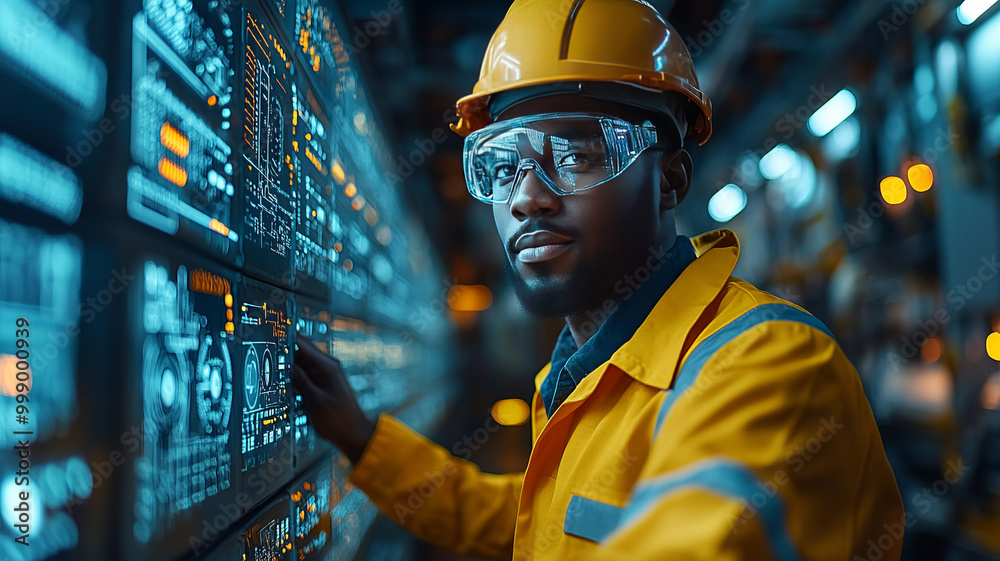 Engineer working at alternative renewable wind energy farm - Sustainable friendly industry concept Engineer working at alternative renewable wind energy farm - Sustainable friendly industry concept