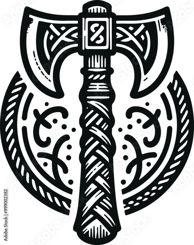 Axe Icon Concept Vector Illustration Design Silhouette Style On Isolated White Background