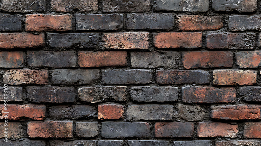 A wall made of red and black bricks. A wall made of red and black bricks.