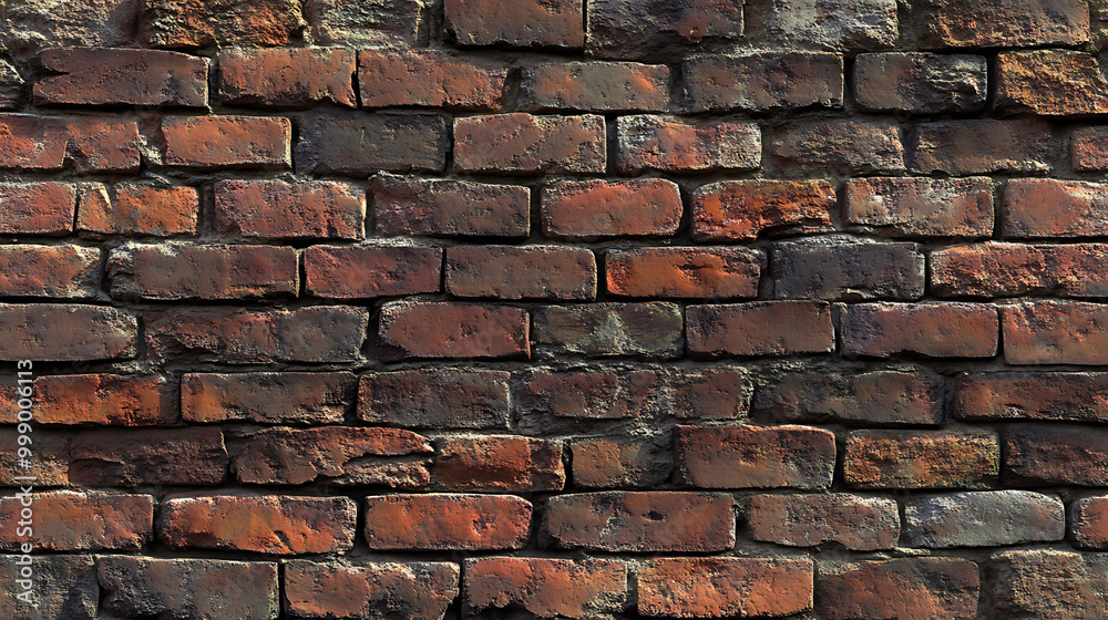 Fototapeta premium A close up of a red brick wall.