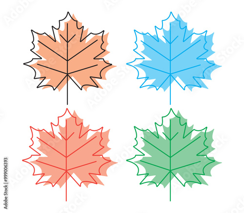 Maple Leaf Icon Canada Maple Leaf Set | Maple Leaves Icon Canadian Vector Illustration Logo | Maple-Leaf Icon Isolated Maple Leaf Collection photo