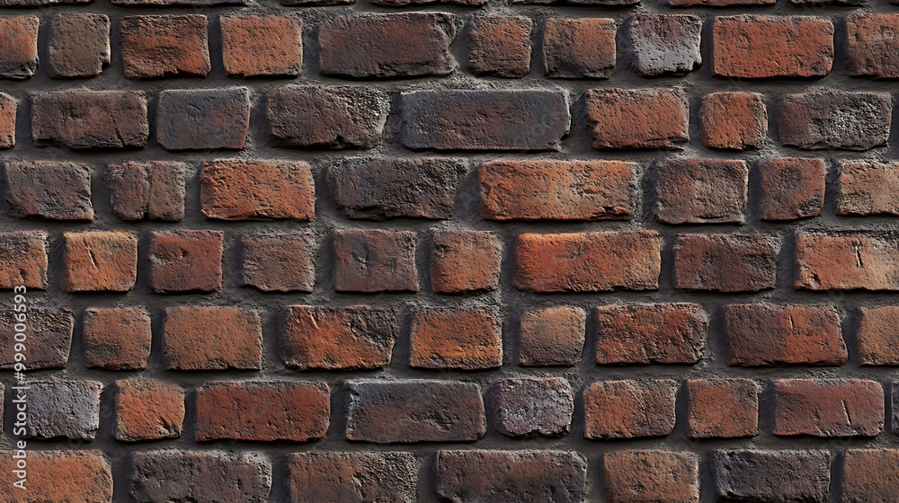 A brick wall with reddish-brown bricks, with dark grey mortar between them. A brick wall with reddish-brown bricks, with dark grey mortar between them.