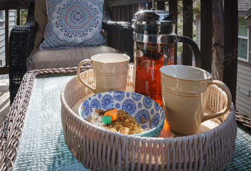 Carrot cake and tea