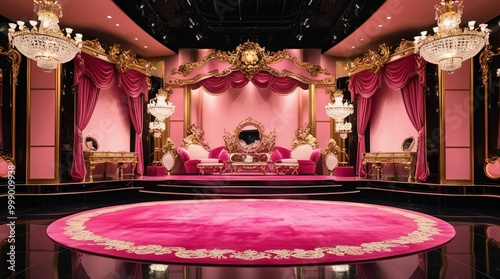 ピンクのゴージャスでかわいいステージ