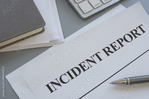 Fotografía Incident report is shown using the text