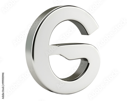 Metallic 3D letter G with a modern design. Perfect for branding, education, or artistic projects.