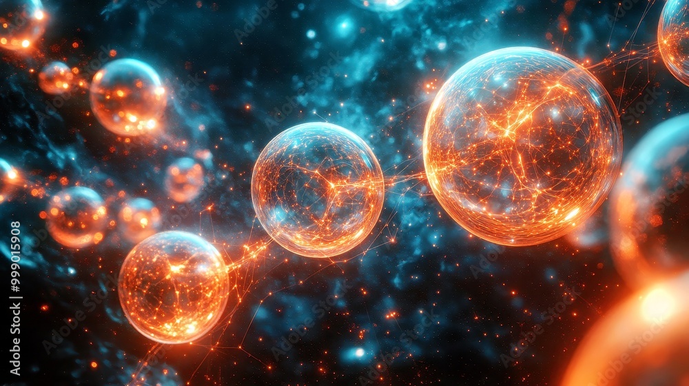 Illuminated Matrix: Futuristic Quantum Bubbles of Light and Energy with Vibrant Vibrations on Hi-Tech Background Illuminated Matrix: Futuristic Quantum Bubbles of Light and Energy with Vibrant Vibrations on Hi-Tech Background