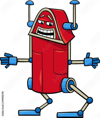 funny cartoon robot or droid fantasy character