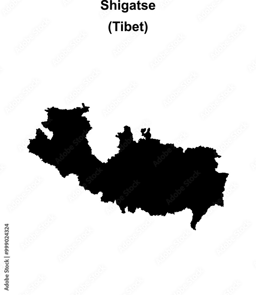 Obraz premium Shigatse blank outline map