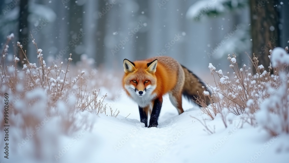 Generative AI, a red fox walking through a snow covered field with tall grass and trees in the background, with snow on the ground, wildlife photography, a photorealistic painting, furry art
Generative AI, a red fox walking through a snow covered field with tall grass and trees in the background, with snow on the ground, wildlife photography, a photorealistic painting, furry art