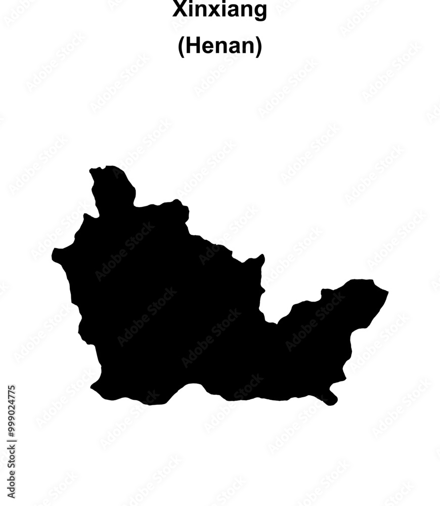 Xinxiang blank outline map Xinxiang blank outline map