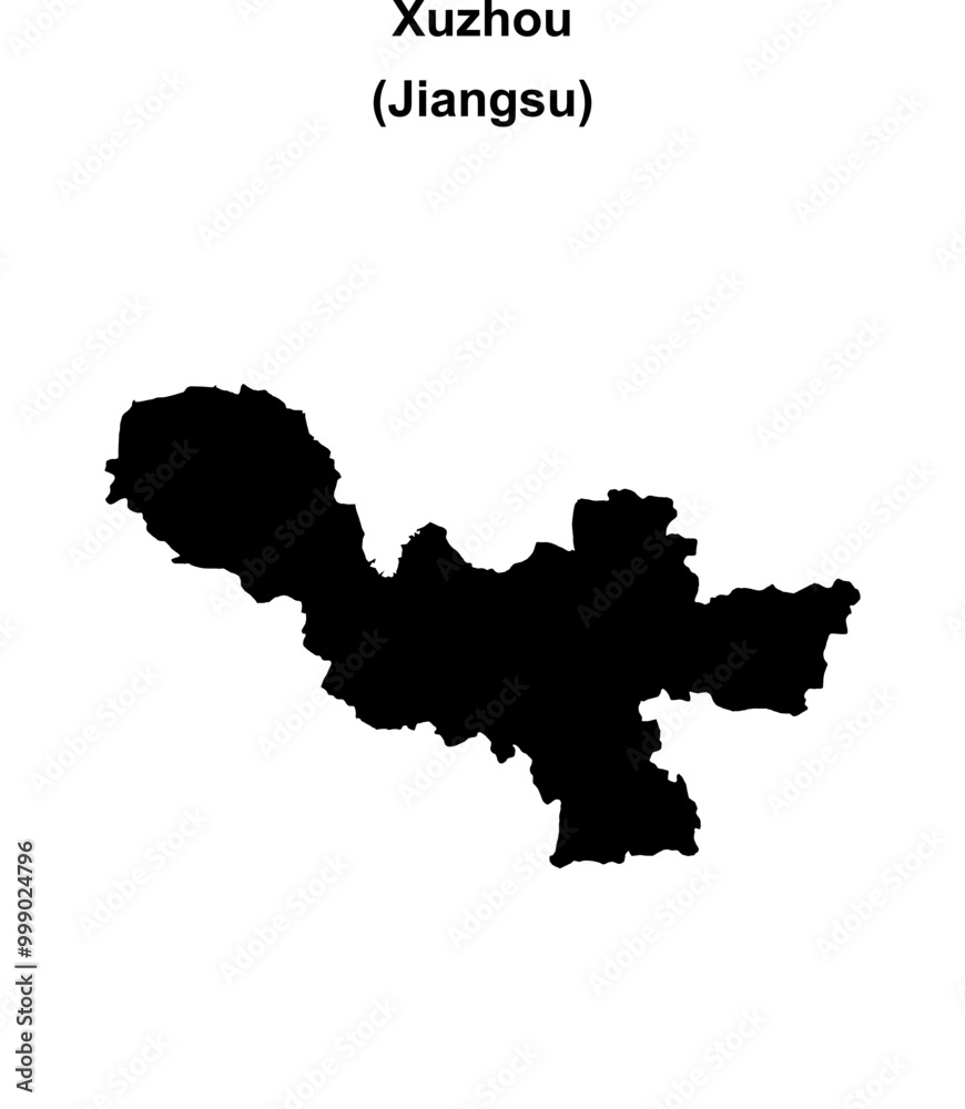 Fototapeta premium Xuzhou blank outline map