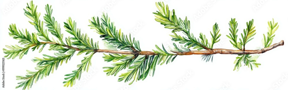 A branch of Cedars libani showcasing vibrant green needles in springtime A branch of Cedars libani showcasing vibrant green needles in springtime