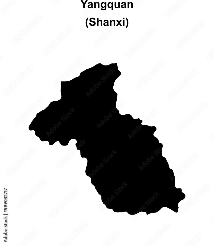 Obraz premium Yangquan blank outline map